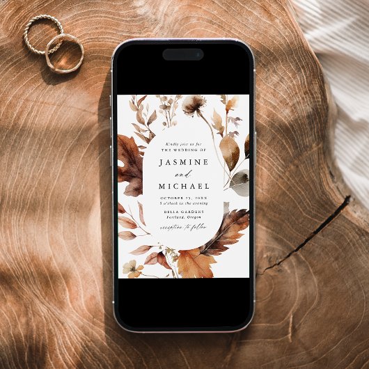 Rustieke herfst bloemenbruiloft Lijst Kaart
