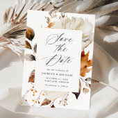 Rustieke herfst bloemenbruiloft Lijst Save The Date