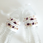 Rustieke herfst bloemenbruiloft Lijst Waterfles Etiket