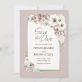 Rustieke herfst bloemenbruiloft Save the Date (Voorkant)