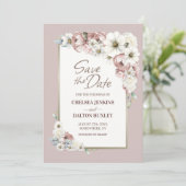 Rustieke herfst bloemenbruiloft Save the Date (Staand voorkant)