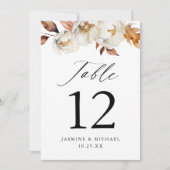 Rustieke herfst bloemenbruiloft tafel nummer (Voorkant)