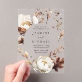 Rustieke herfst bloemencirkel Lijst bruiloft Acryl Uitnodigingen (Insitu (Draagbaar))