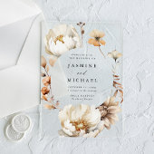 Rustieke herfst bloemencirkel Lijst bruiloft Acryl Uitnodigingen