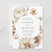 Rustieke herfst bloemencirkel Lijst bruiloft Kaart (Voorkant)