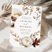 Rustieke herfst bloemencirkel Lijst bruiloft Kaart