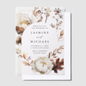 Rustieke herfst bloemencirkel Lijst bruiloft Vellum Uitnodigingen (Offset)