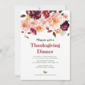 Rustieke herfst bloemendiner Thanksgiving Kaart (Voorkant)