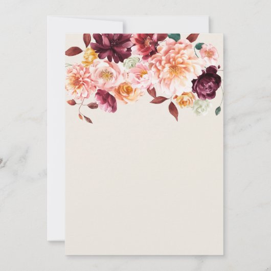 Rustieke herfst bloemendiner Thanksgiving Kaart (Achterkant)