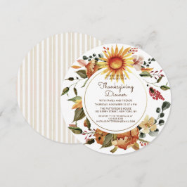 Rustieke herfst bloemendiner voor Thanksgiving Kaart