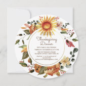 Rustieke herfst bloemendiner voor Thanksgiving Kaart (Voorkant)