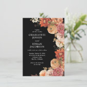 Rustieke herfst bloemendubbel zijdig bruiloft kaart (Staand voorkant)