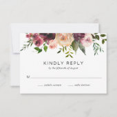 Rustieke Herfst bloemenelegante bruiloft RSVP Kaartje (Voorkant)