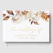 Rustieke herfst bloemenfoto bruiloft gastenboek (Voorkant)