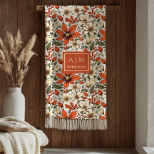 Rustieke herfst bloemenkoper terracotta olijf deke