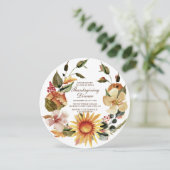 Rustieke herfst bloemenkrans Thanksgiving diner Kaart (Staand voorkant)