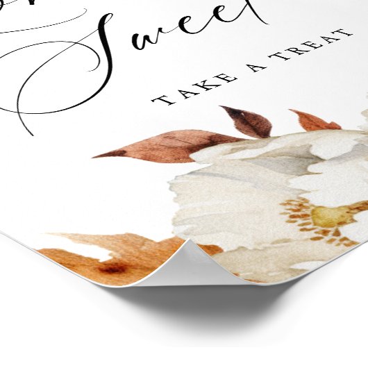 Rustieke herfst bloemenliefde is zoete gunst teken poster (Hoek)