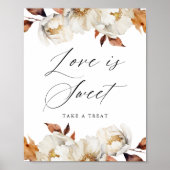 Rustieke herfst bloemenliefde is zoete gunst teken poster (Voorkant)