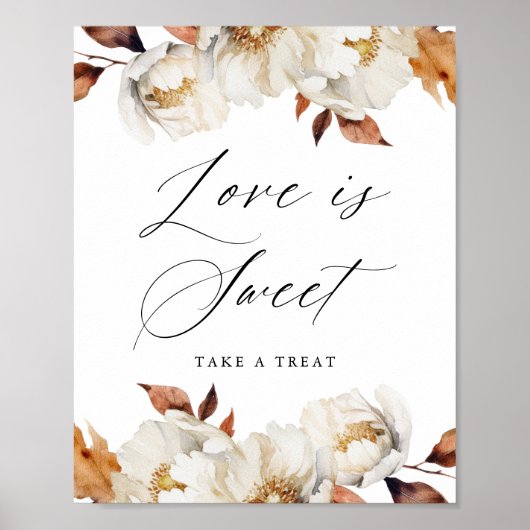 Rustieke herfst bloemenliefde is zoete gunst teken poster (Voorkant)