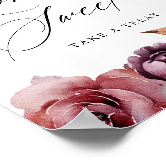 Rustieke herfst bloemenliefde is zoete gunst teken poster (Hoek)