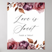 Rustieke herfst bloemenliefde is zoete gunst teken poster (Voorkant)