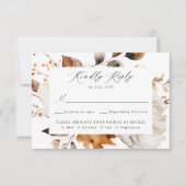 Rustieke herfst bloemenmaaltijd keuze bruiloft RSVP kaartje (Voorkant)