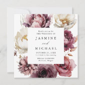 Rustieke herfst bloemenplein Lijst foto bruiloft Kaart (Voorkant)