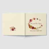 Rustieke herfst bloemenpompoen bruiloft gastenboek (Volledig)