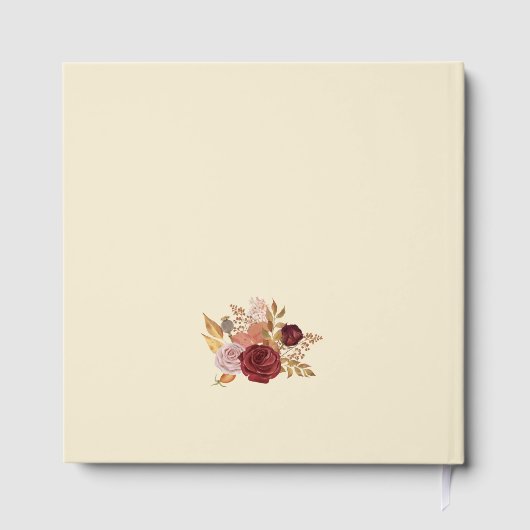 Rustieke herfst bloemenpompoen bruiloft gastenboek (Achterkant)