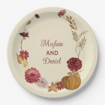 Rustieke herfst bloemenpompoen bruiloft