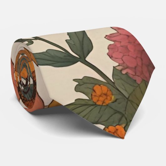 Rustieke Herfst Bloemenpompoen-Herfstoogst Stropdas (Opgerold)