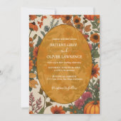 Rustieke Herfst Bloemenpompoen-Herfstoogst Wieden Kaart (Voorkant)