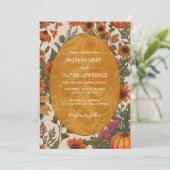 Rustieke Herfst Bloemenpompoen-Herfstoogst Wieden Kaart (Staand voorkant)