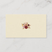 Rustieke herfst bloemenpompoen informatiekaartje (Achterkant)