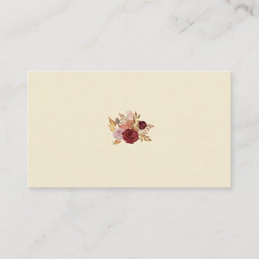 Rustieke herfst bloemenpompoen informatiekaartje (Achterkant)