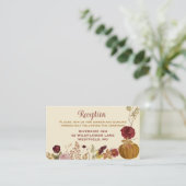 Rustieke herfst bloemenpompoen informatiekaartje (Staand voorkant)