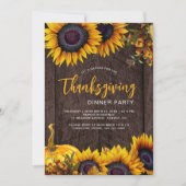 Rustieke herfst bloemenpompoen Thanksgiving diner Kaart (Voorkant)