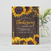 Rustieke herfst bloemenpompoen Thanksgiving diner Kaart (Staand voorkant)