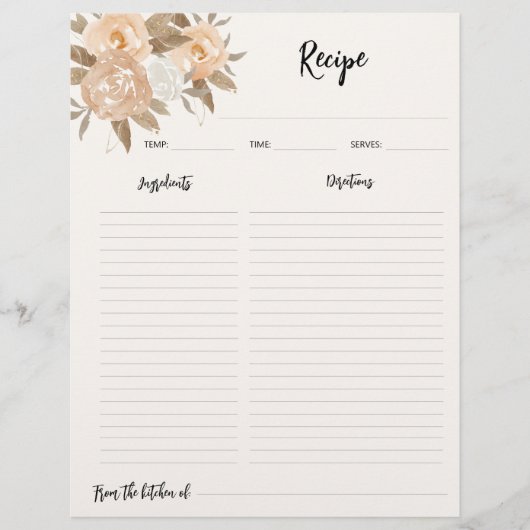 Rustieke Herfst bloemenrecept Multomap papier Flyer (Voorkant)