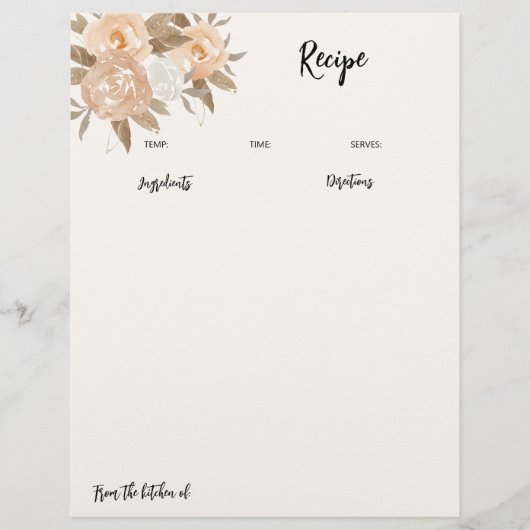 Rustieke Herfst bloemenrecept Multomap papier Flyer (Voorkant)