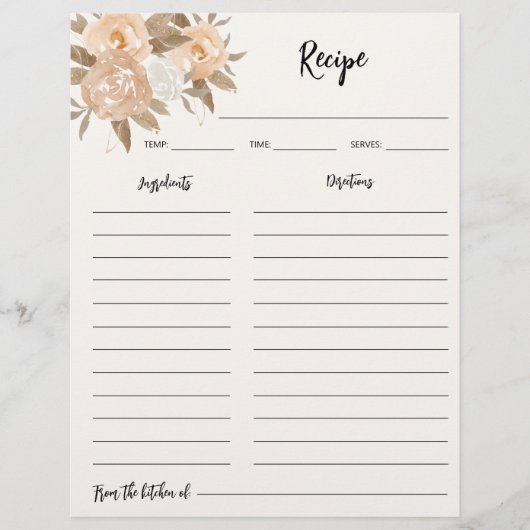 Rustieke Herfst bloemenrecept Multomap papier Flyer (Voorkant)