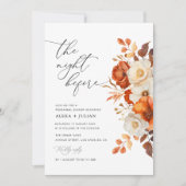 Rustieke herfst Bloemenrepetitie Diner Kaart (Voorkant)