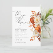 Rustieke herfst Bloemenrepetitie Diner Kaart (Staand voorkant)