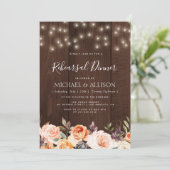 Rustieke herfst Bloemenrepetitie Diner Uitnodiging (Staand voorkant)