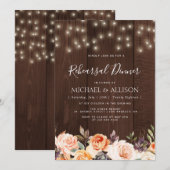 Rustieke herfst Bloemenrepetitie Diner Uitnodiging (Voorkant / Achterkant)