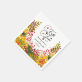 Rustieke herfst bloemenscript Herfst in liefde bru Servet (Hoek)