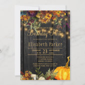 Rustieke herfst bloemensierlijke schuur hout verja kaart (Voorkant)