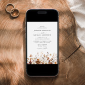 Rustieke herfst bloemenweide bruiloft kaart