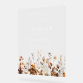 Rustieke herfst bloemenweide bruiloft welkom acryl bord (Hoek)