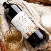 Rustieke herfst bloemenweide bruiloft wijn etiket